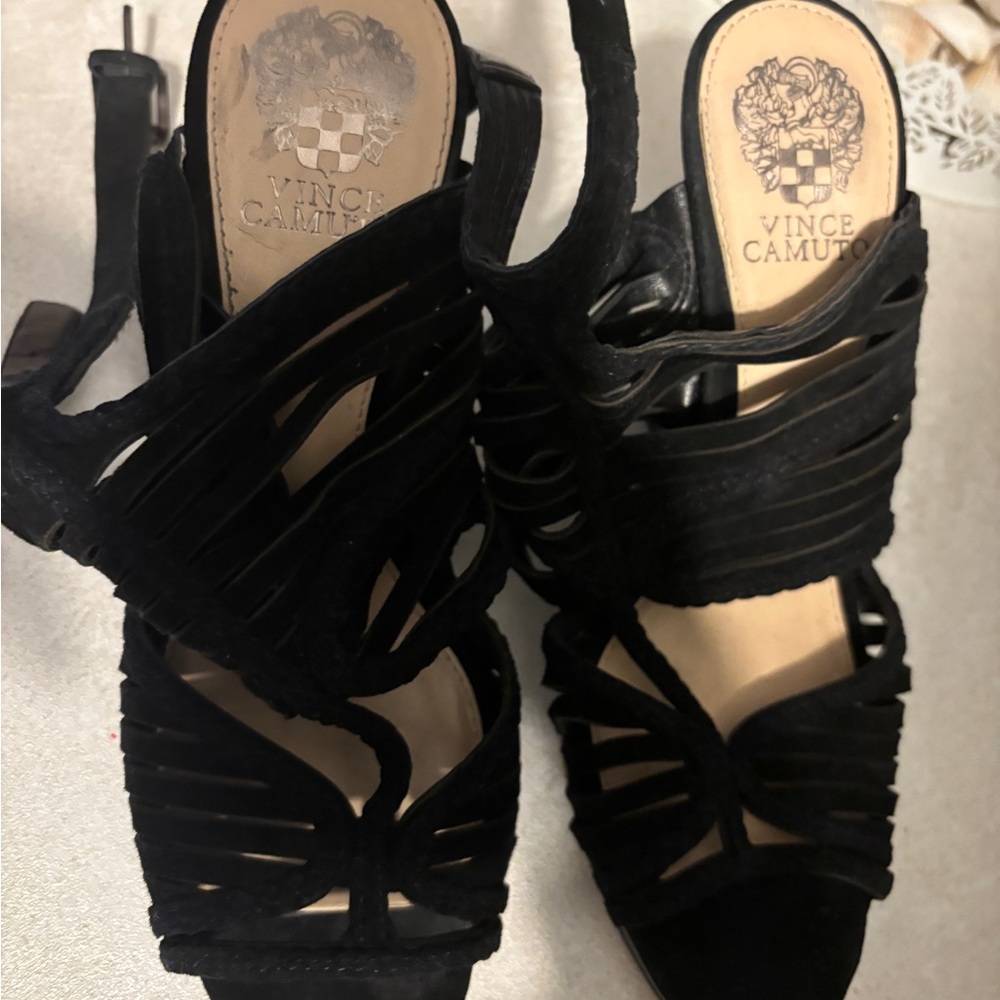 Vince Camino suede strap wedge sandal